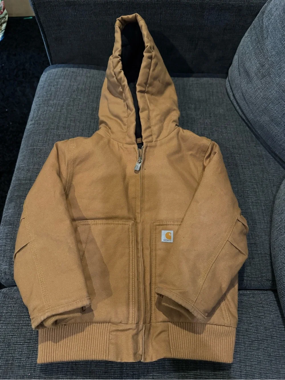 Carhartt Brown/Tan Hooded Work Jacket